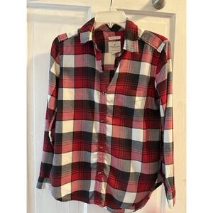 American Eagle Outfitters Ahh-mazingly Soft Flannel Classic Fit XS Red